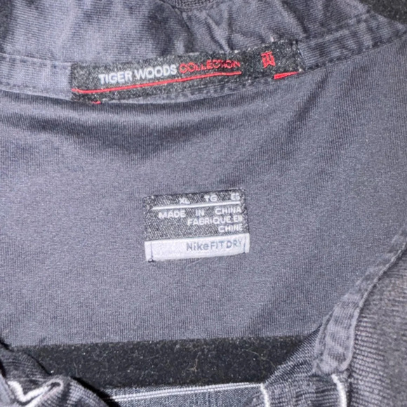 Nike Men's Black and Gray Striped Polo Shirt Tiger Woods Collection - Picture 5 of 10